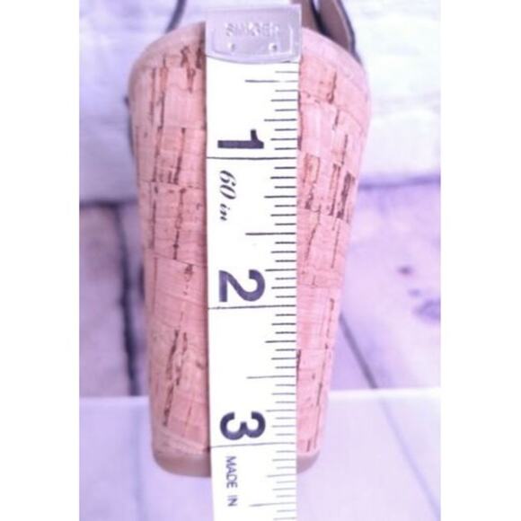 Sperry Womens SZ 6 Leather Black Cork Wedge Platform Sandals - Picture 11 of 11